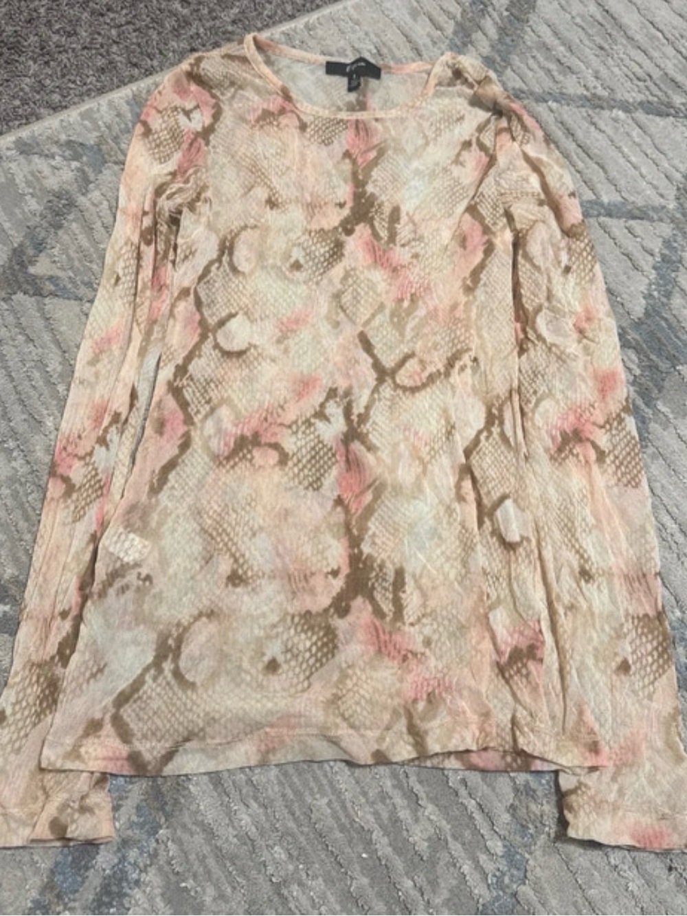 Lightweight Pink Beige Snake-Print Women's top- Brand: express